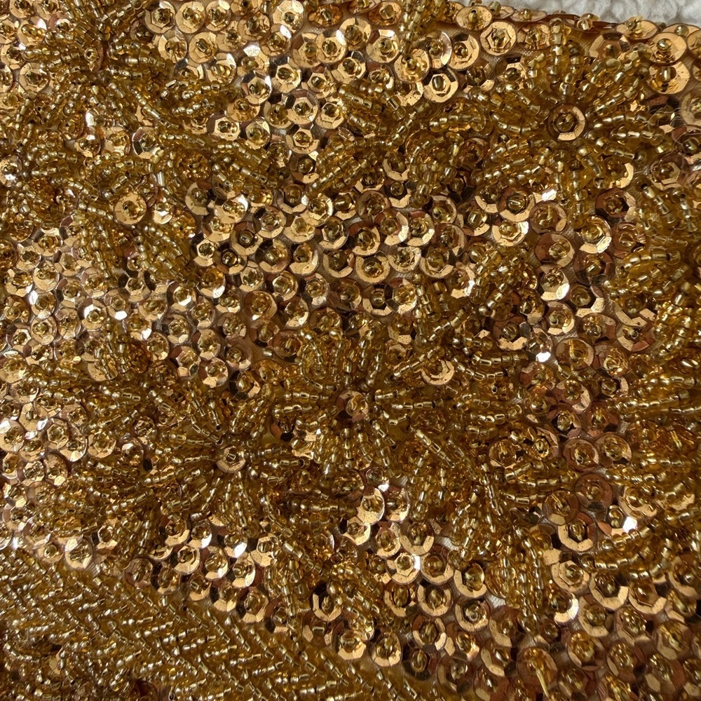 Vintage Star Brand Gold Beaded Sequin Evening Clutch - Picture 3 of 8